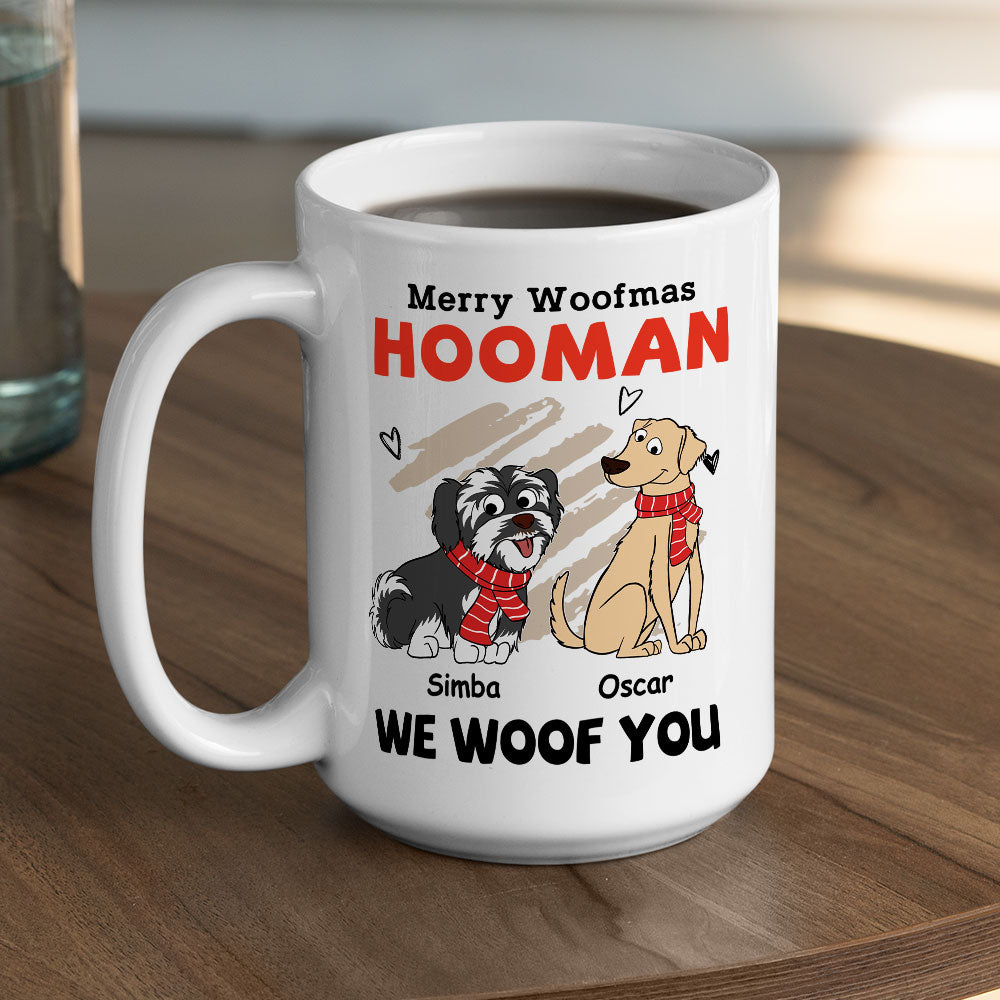 Custom Photo Christmas Birthday Gifts For Dog Lovers • Merry Woofmas - Personalized Coffee Mug
