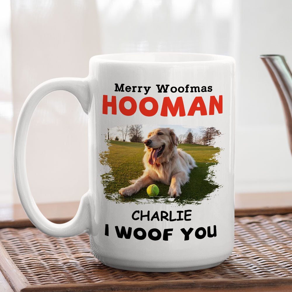 Custom Photo Christmas Birthday Gifts For Dog Lovers • Merry Woofmas - Personalized Coffee Mug