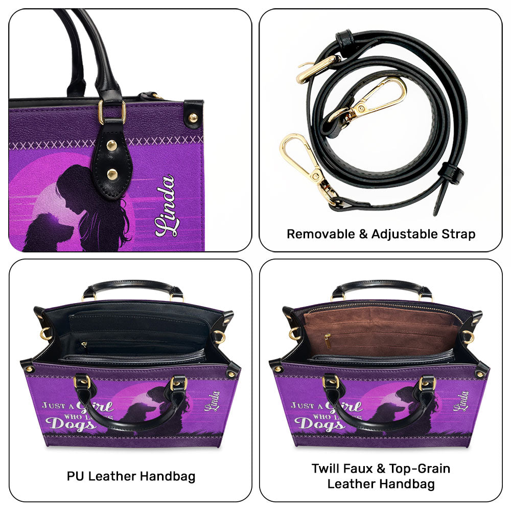A Girl Who Loves Dogs - Personalized Leather Bag