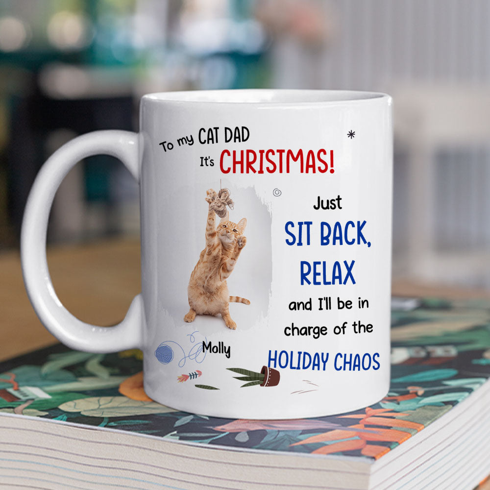 Custom Photo Mother's day Birthday Gifts For Cat Mom, Cat Lovers • Let Cats Be In Charge Of The Chaos Photo - Personalized Coffee Mug
