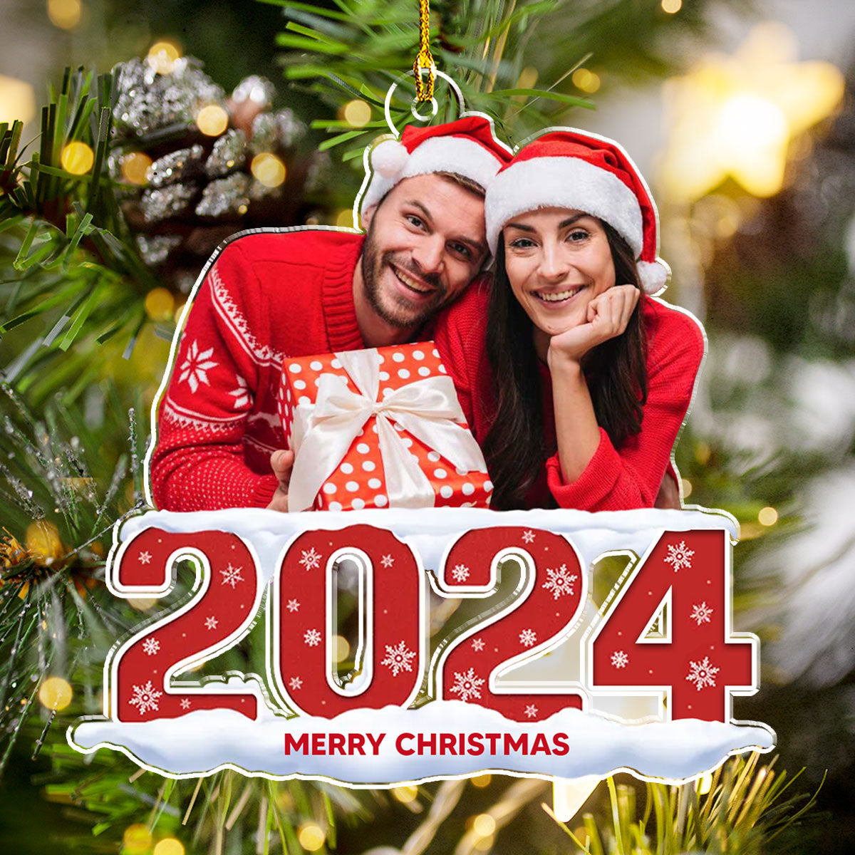 Photo Couple 2024 - Personalized Acrylic Ornament