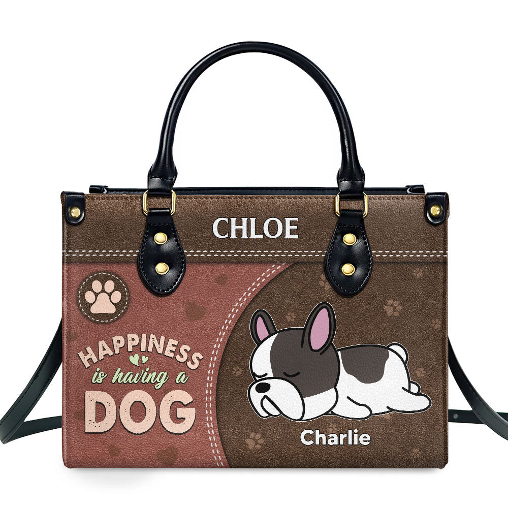 Having A Dog - Personalized Leather Bag