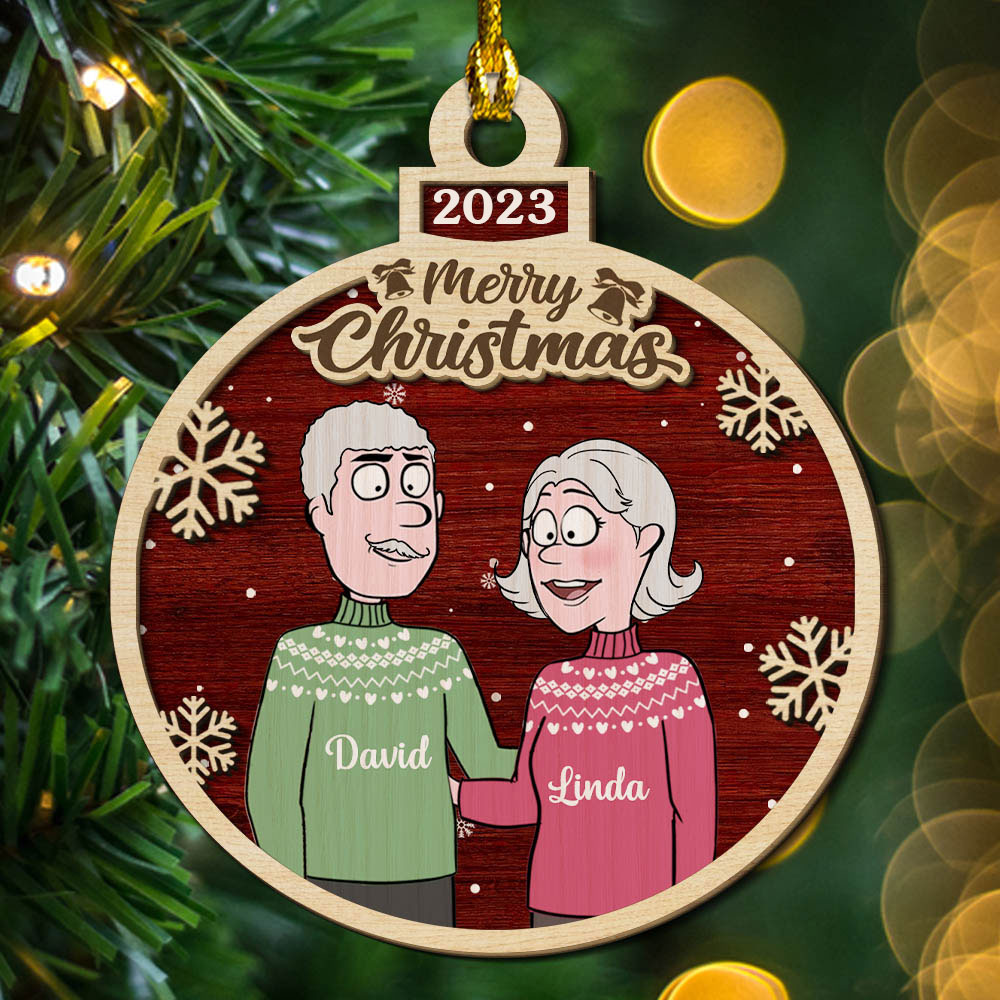 Christmas Time - Personalized 2-layered Wood Ornament