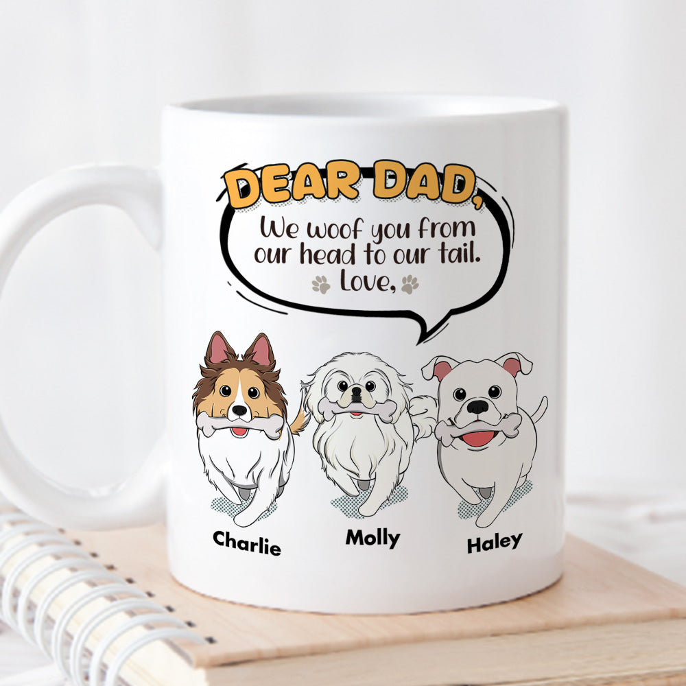 Custom Christmas Birthday Gifts For Dog Dad, Dog Lovers • My Head To Tail - Personalized Coffee Mug