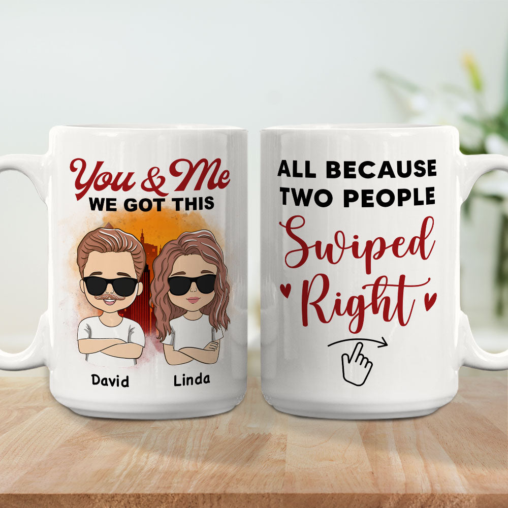 Two People Swiped Right - Personalized Coffee Mug