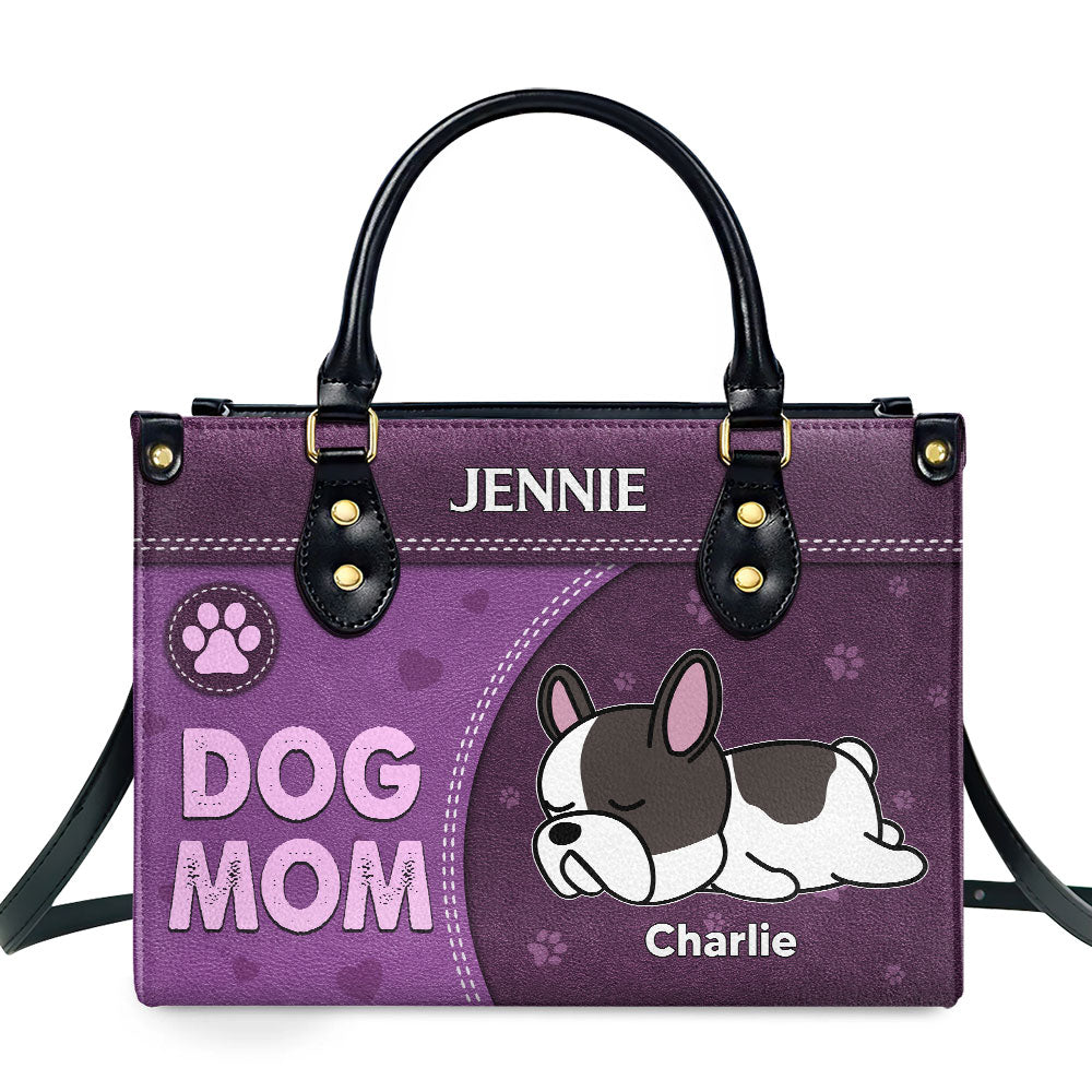 Happy Dog Mom - Personalized Leather Bag