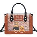 A Girl Loves Her Dogs - Personalized Leather Bag