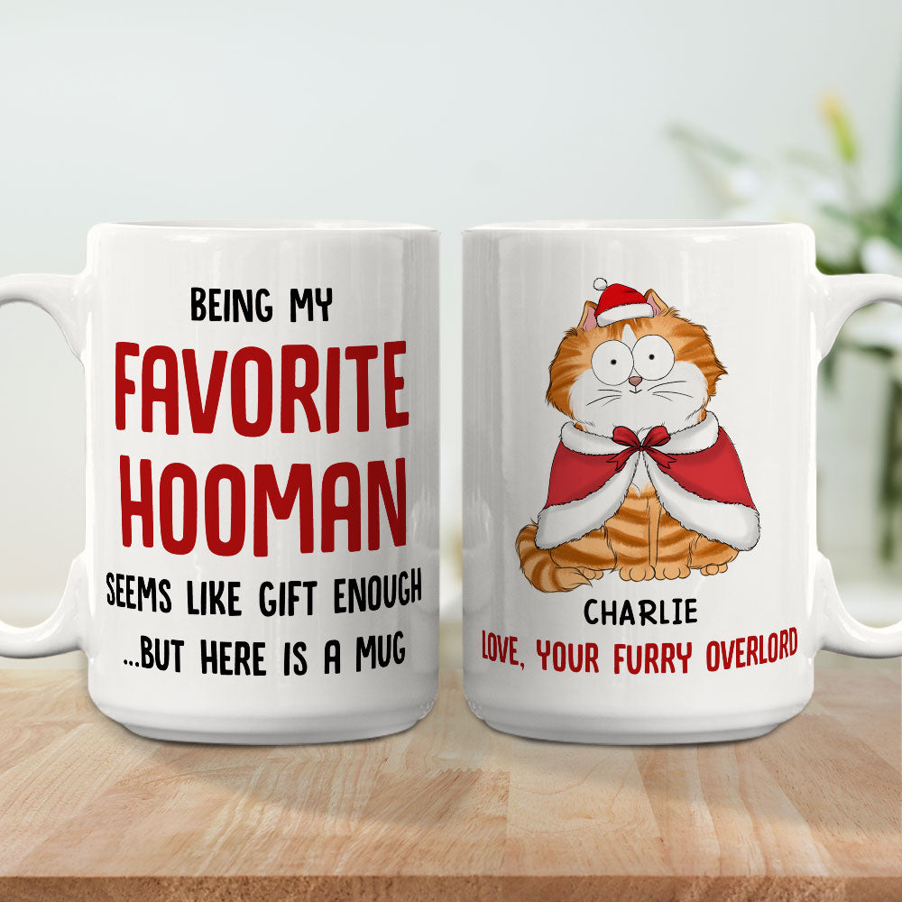Custom Photo Mother's day Birthday Gifts For Cat Mom, Cat Lovers • Being Favorite Hooman - Personalized Coffee Mug