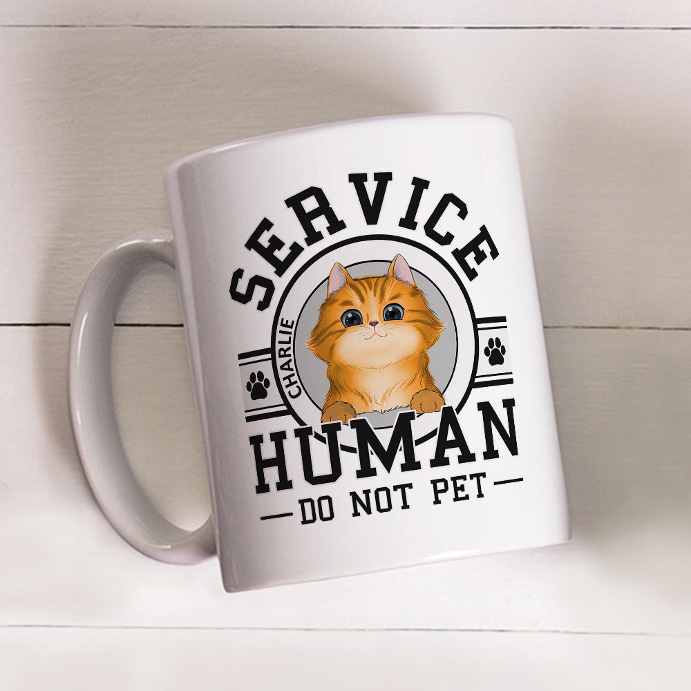Custom Photo Mother's day Birthday Gifts For Cat Mom, Cat Lovers • Pet Service Human Logo - Personalized Coffee Mug
