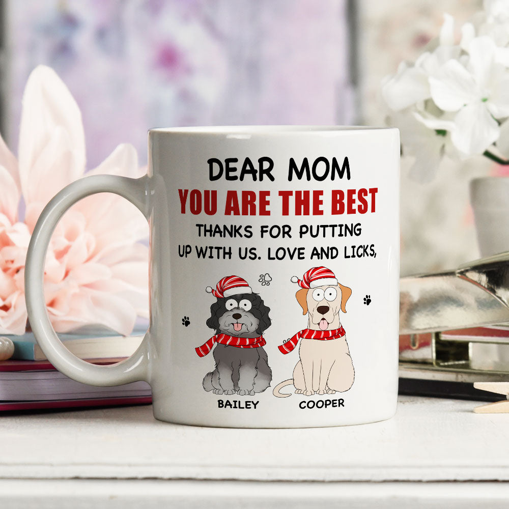 Custom Photo Christmas Birthday Gifts For Dog Lovers • Dad Is Best - Personalized Coffee Mug