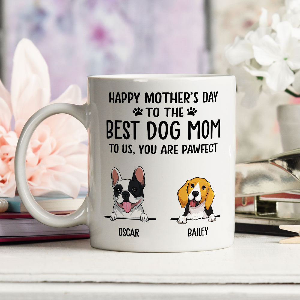 Custom Photo Mother's day Birthday Gifts For Dog Mom, Dog Lovers • Best Dog Mom Dad Pawfect - Personalized Coffee Mug