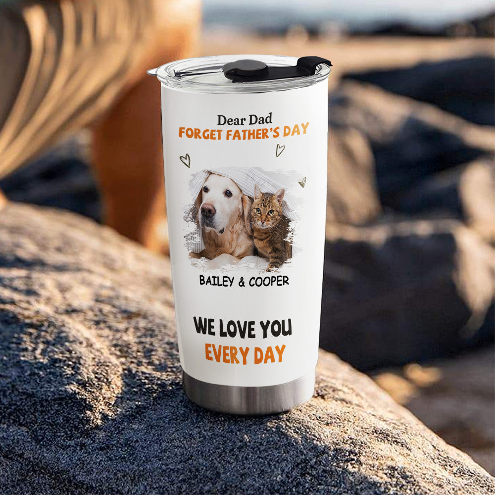 Custom Christmas Birthday Gifts For Cat Dad, Cat Lovers • We Love You Every Day - Personalized Tumbler