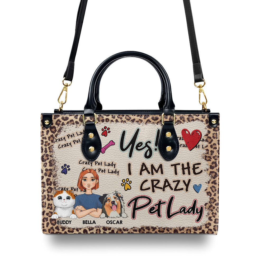 Crazy Dog Lady - Personalized Leather Bag