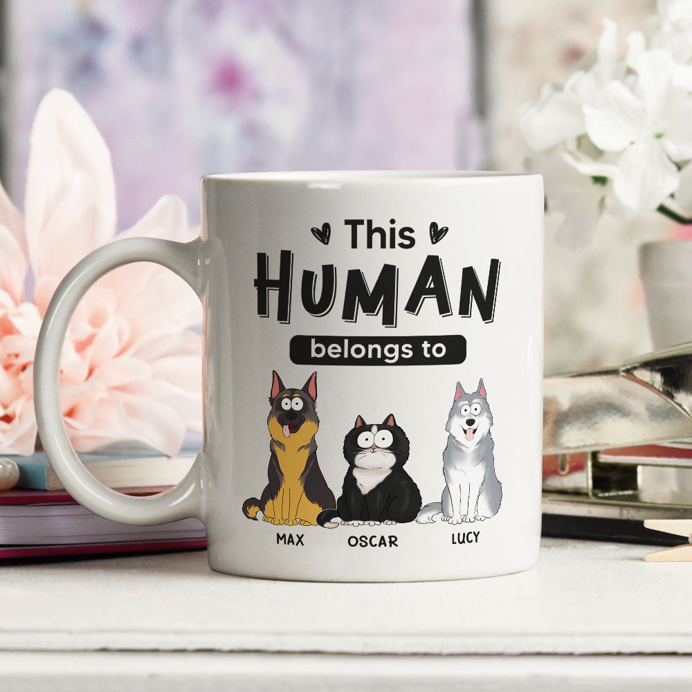 Custom Photo Mother's day Birthday Gifts For Cat Mom, Cat Lovers • Belongs To Pets - Personalized Coffee Mug