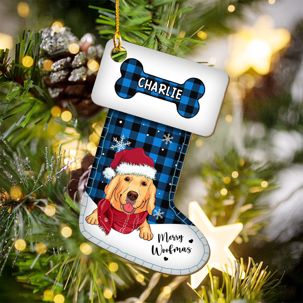 Pet Christmas Stocking - Personalized 1-layered Wood Ornament
