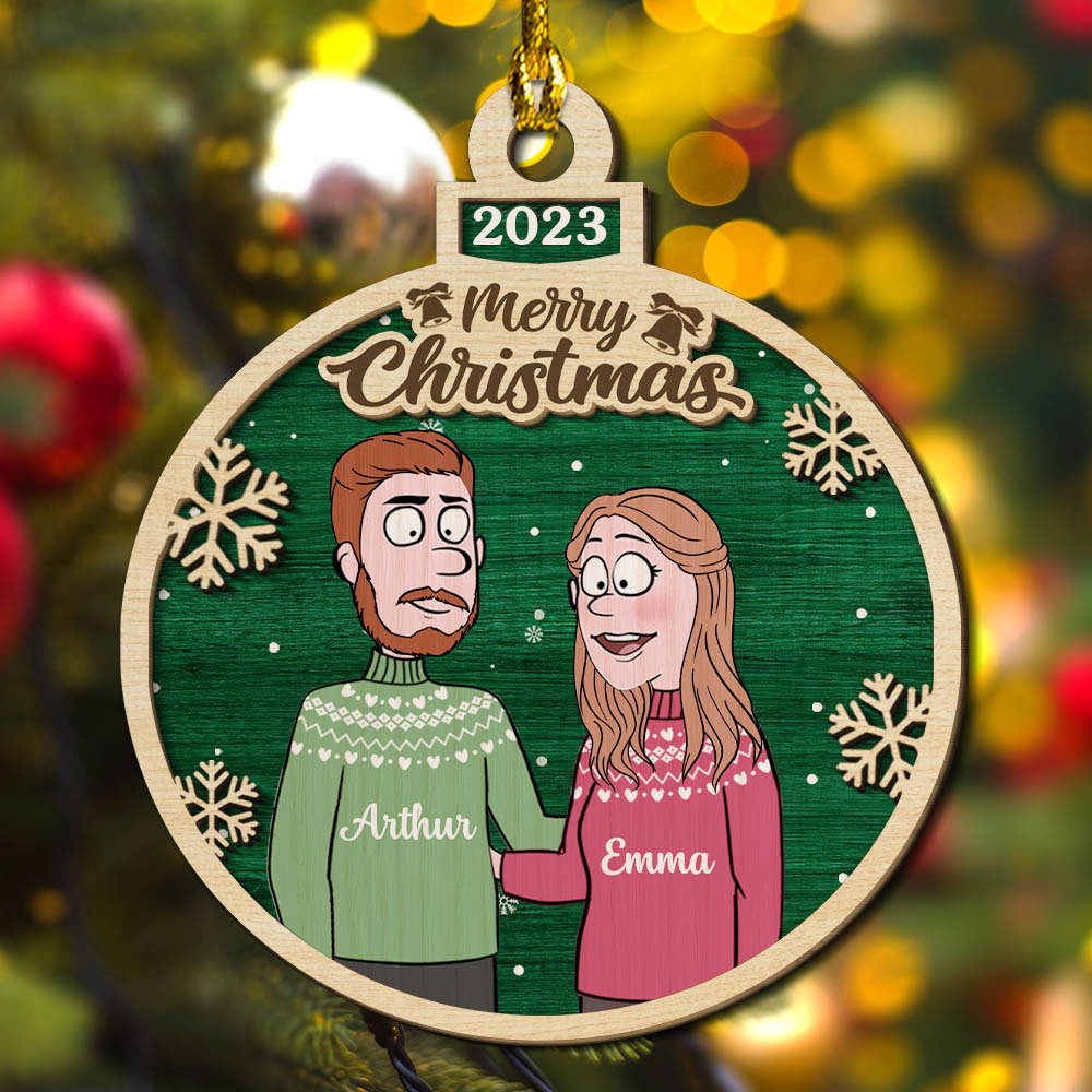 Christmas Time - Personalized 2-layered Wood Ornament