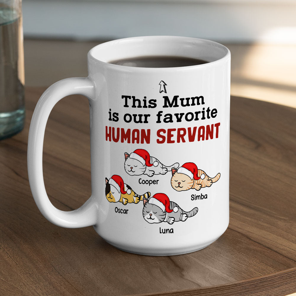 Custom Photo Mother's day Birthday Gifts For Cat Mom, Cat Lovers • Human Servant Gift - Personalized Coffee Mug