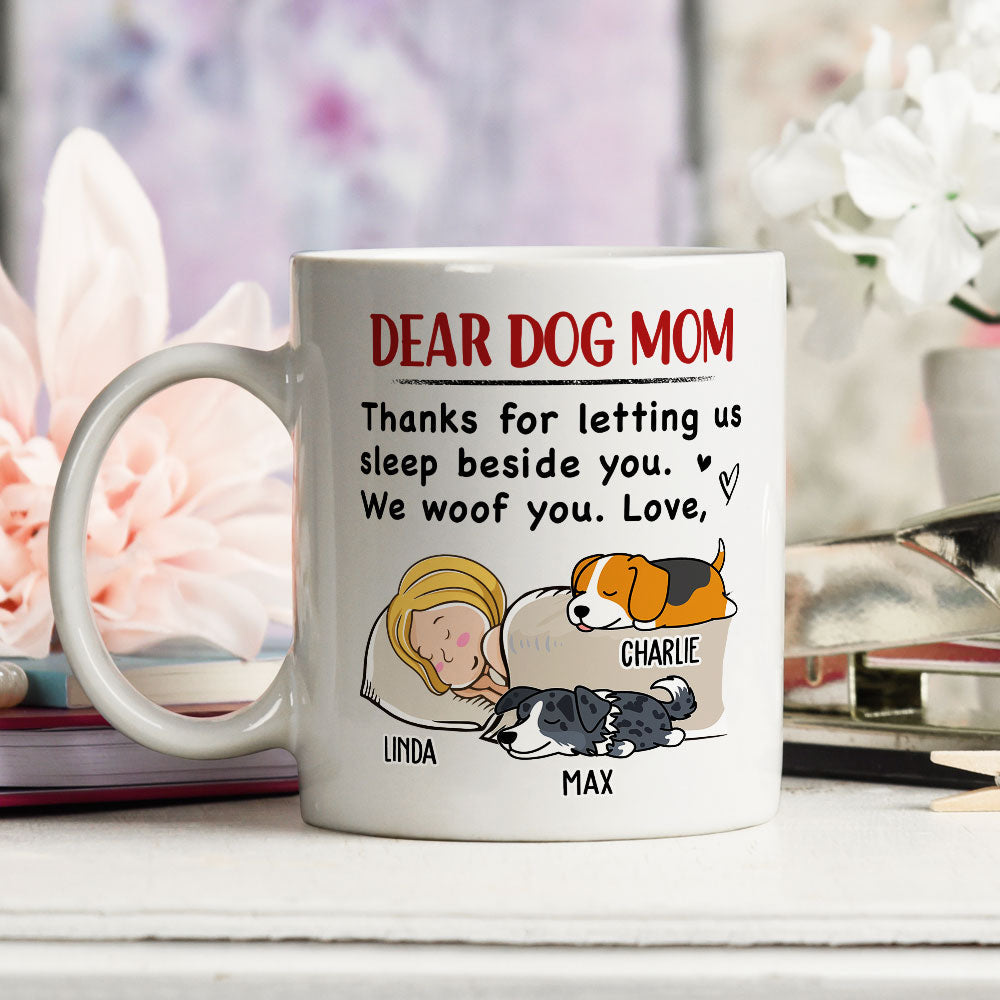 Custom Christmas Birthday Gifts For Dog Lovers • Sleep Beside You - Personalized Coffee Mug