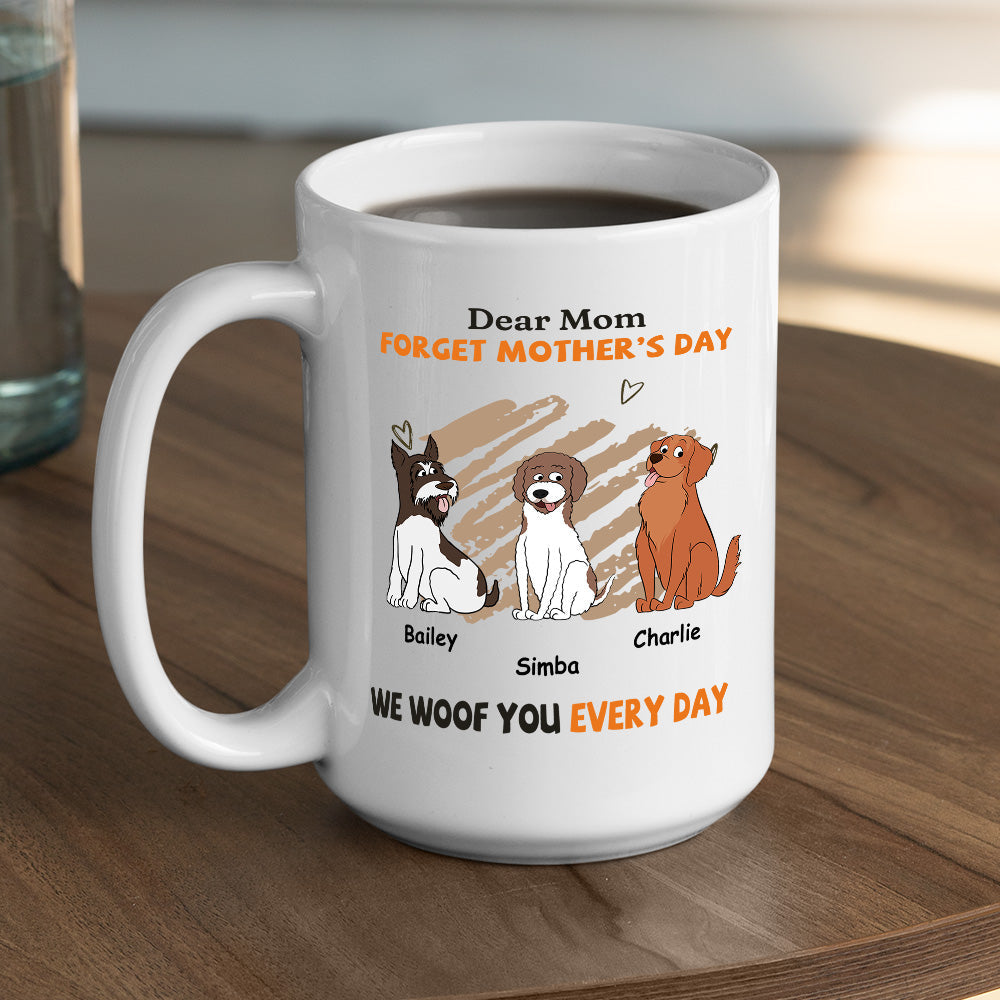 Custom Photo Christmas Birthday Gifts For Dog Dad, Dog Lovers • We Woof You Every Day - Personalized Coffee Mug