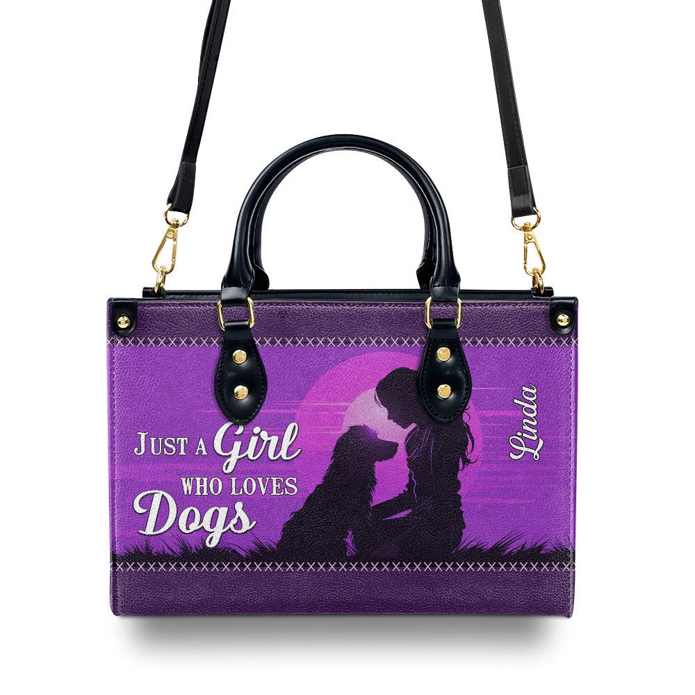 A Girl Who Loves Dogs - Personalized Leather Bag