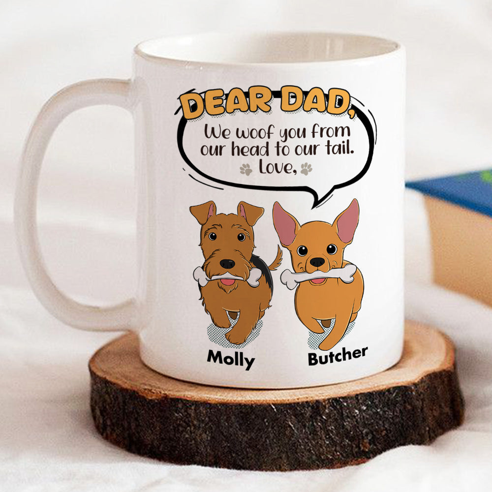 Custom Christmas Birthday Gifts For Dog Dad, Dog Lovers • My Head To Tail - Personalized Coffee Mug