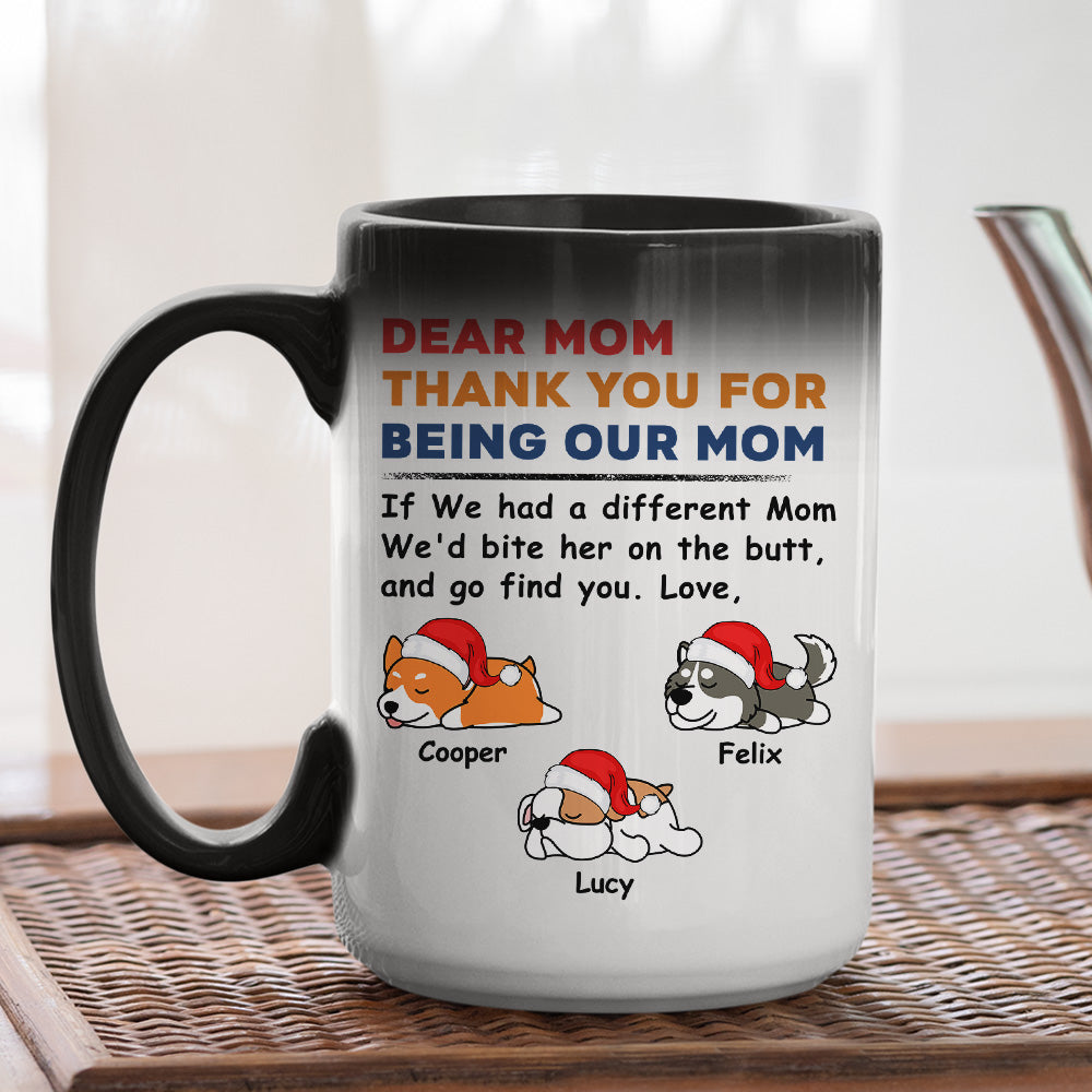Custom Photo Christmas Birthday Gifts For Dog Lovers • Bite The Butt Christmas - Personalized Color Changing Mug