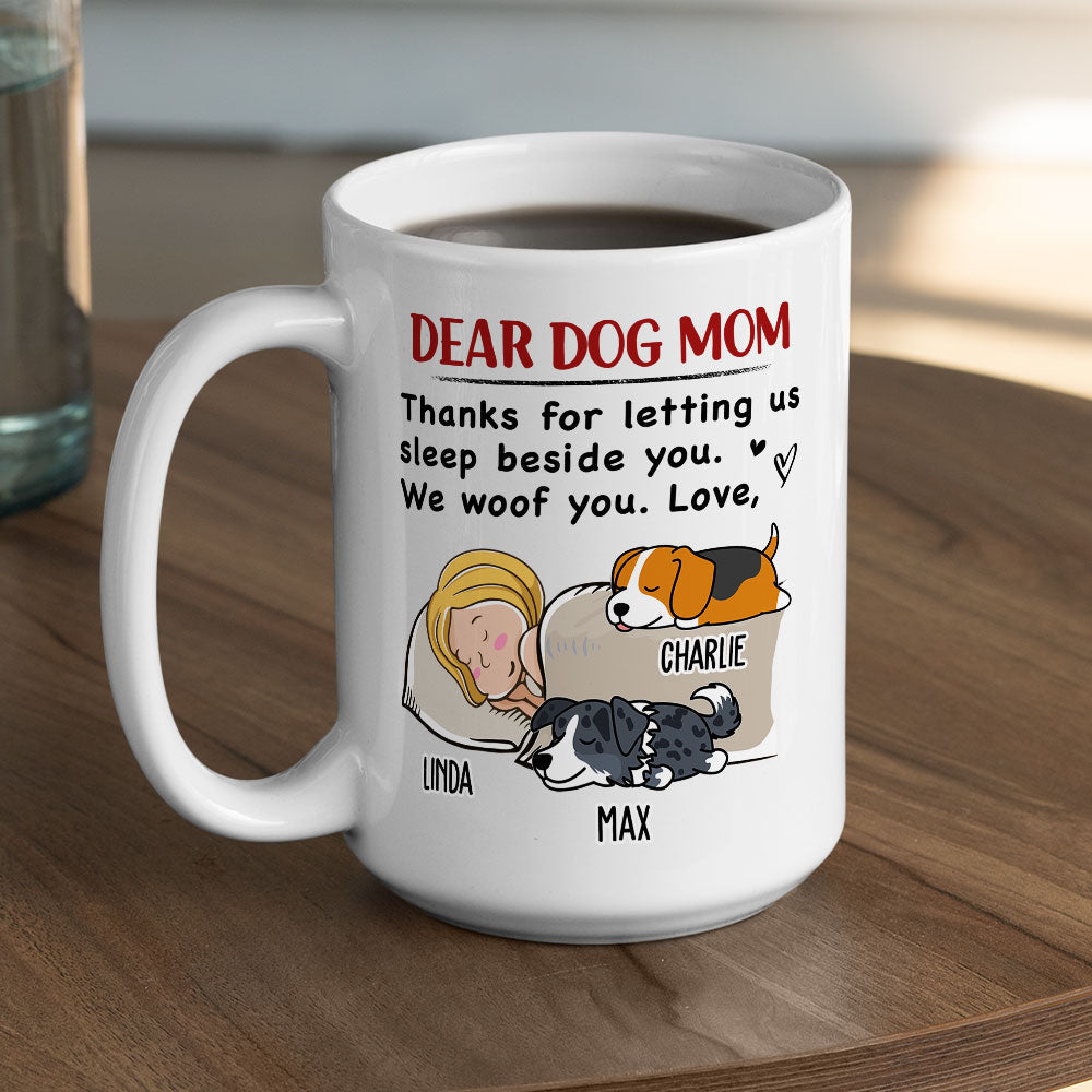 Custom Christmas Birthday Gifts For Dog Lovers • Sleep Beside You - Personalized Coffee Mug
