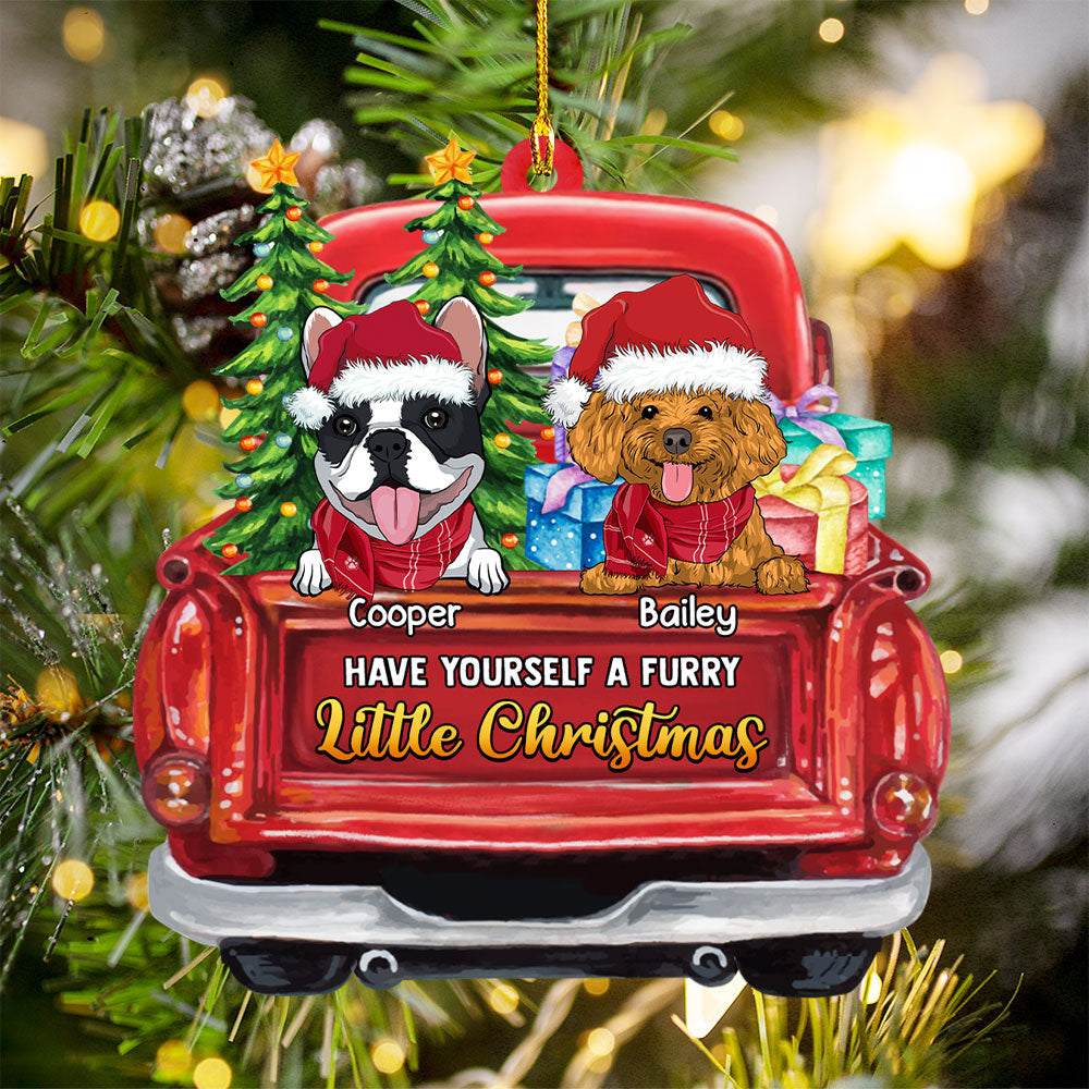 A Furry Little Christmas - Personalized 1-layered Wood Ornament