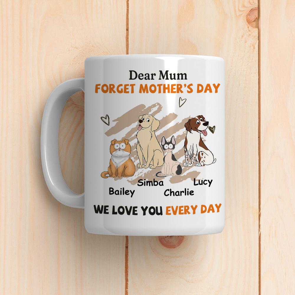 Custom Photo Mother's day Birthday Gifts For Dog Mom, Dog Lovers • We Love You Every Day Mom - Personalized Coffee Mug