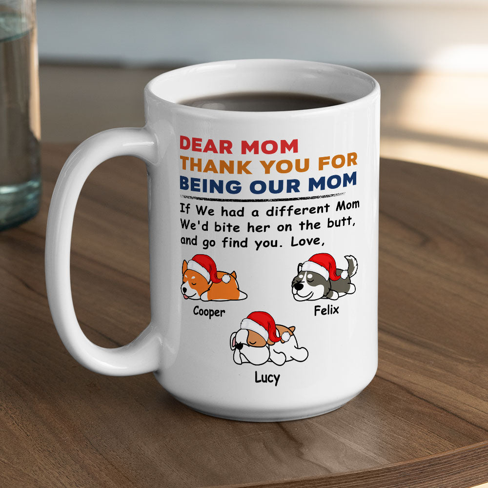 Custom Photo Christmas Birthday Gifts For Dog Lovers • Bite The Butt Christmas - Personalized Coffee Mug