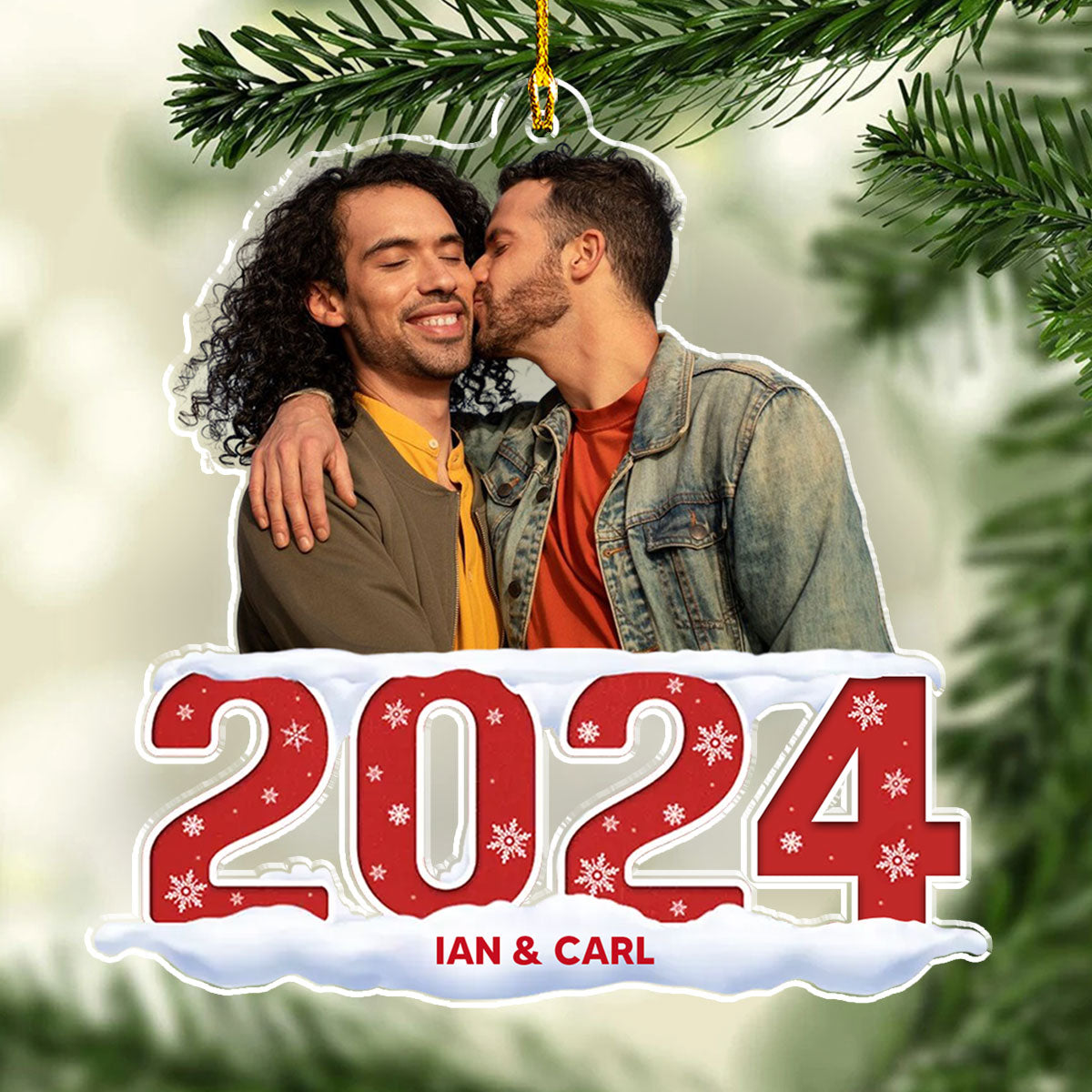 Photo Couple 2024 - Personalized Acrylic Ornament