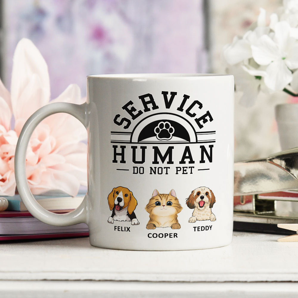 Custom Photo Mother's day Birthday Gifts For Cat Mom, Cat Lovers • Pet Service Human Logo - Personalized Coffee Mug