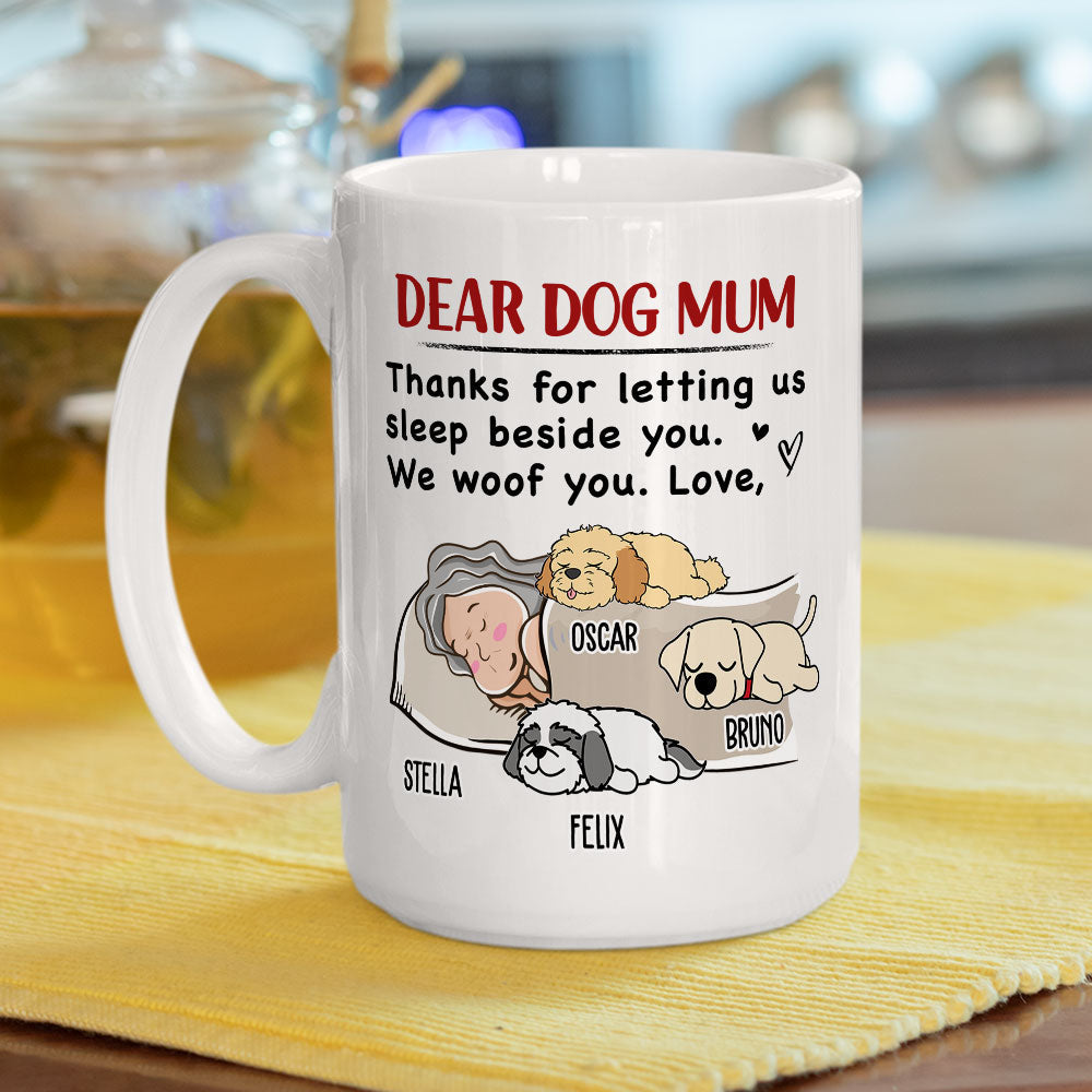 Custom Christmas Birthday Gifts For Dog Lovers • Sleep Beside You - Personalized Coffee Mug