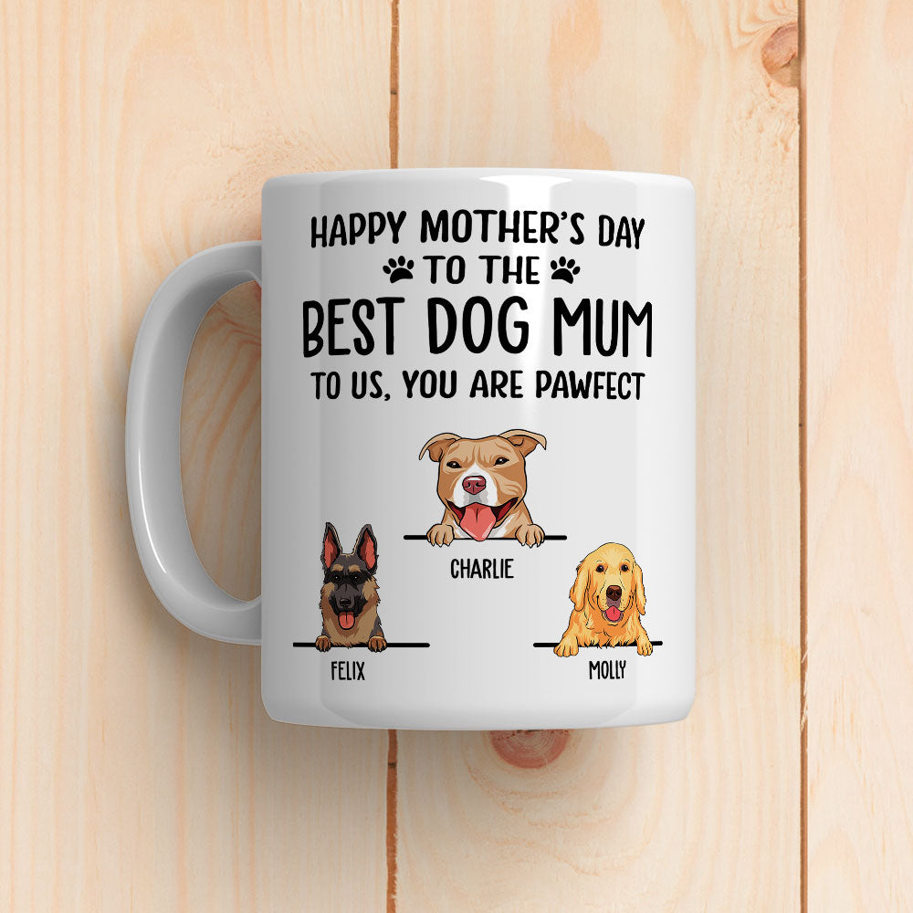 Custom Photo Mother's day Birthday Gifts For Dog Mom, Dog Lovers • Best Dog Mom Dad Pawfect - Personalized Coffee Mug