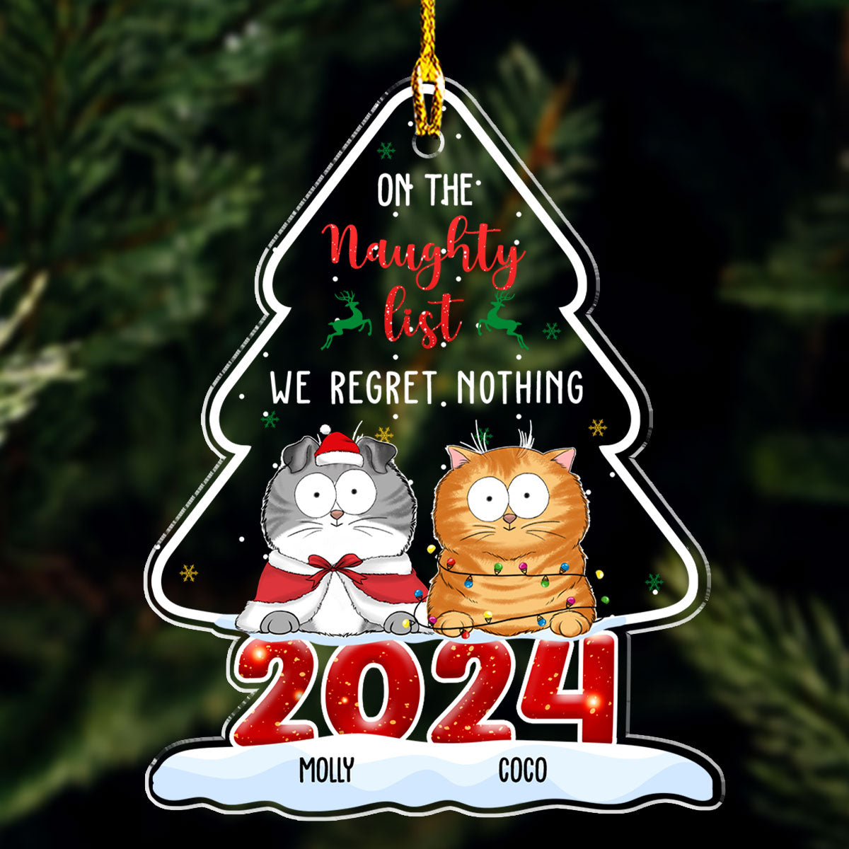 On The Naughty List - Personalized Acrylic Ornament