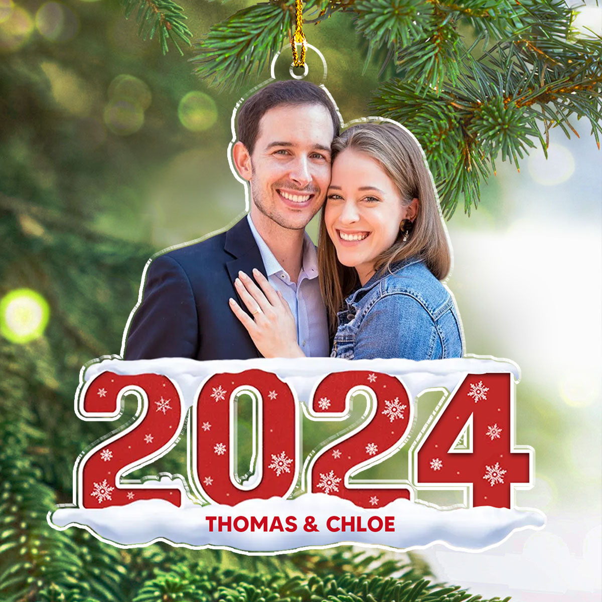Photo Couple 2024 - Personalized Acrylic Ornament