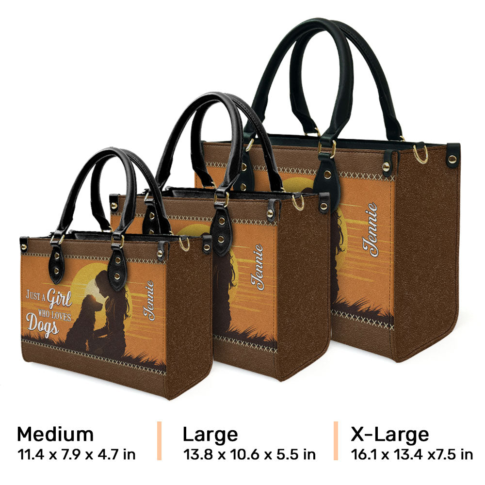A Girl Who Loves Dogs - Personalized Leather Bag