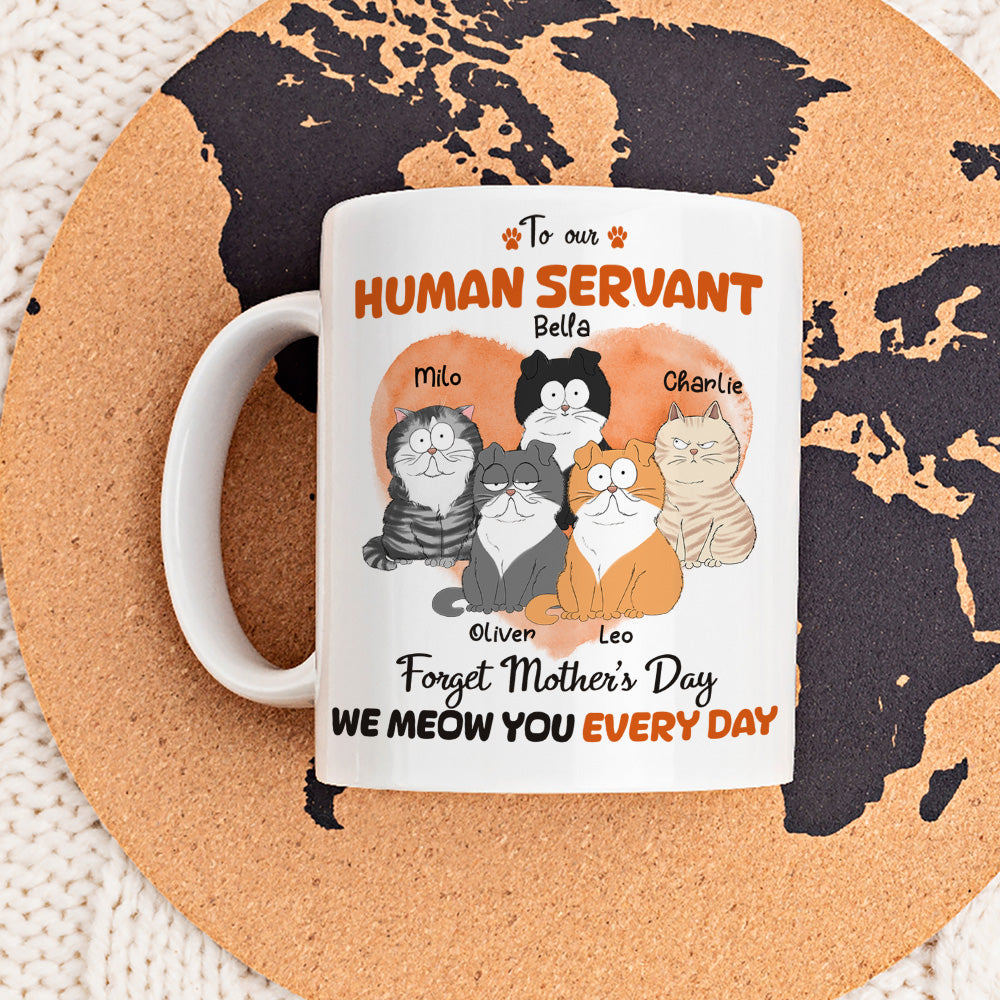Custom Mother's day Birthday Gifts For Cat Mom, Cat Lovers • Meow You Every Day - Personalized Coffee Mug