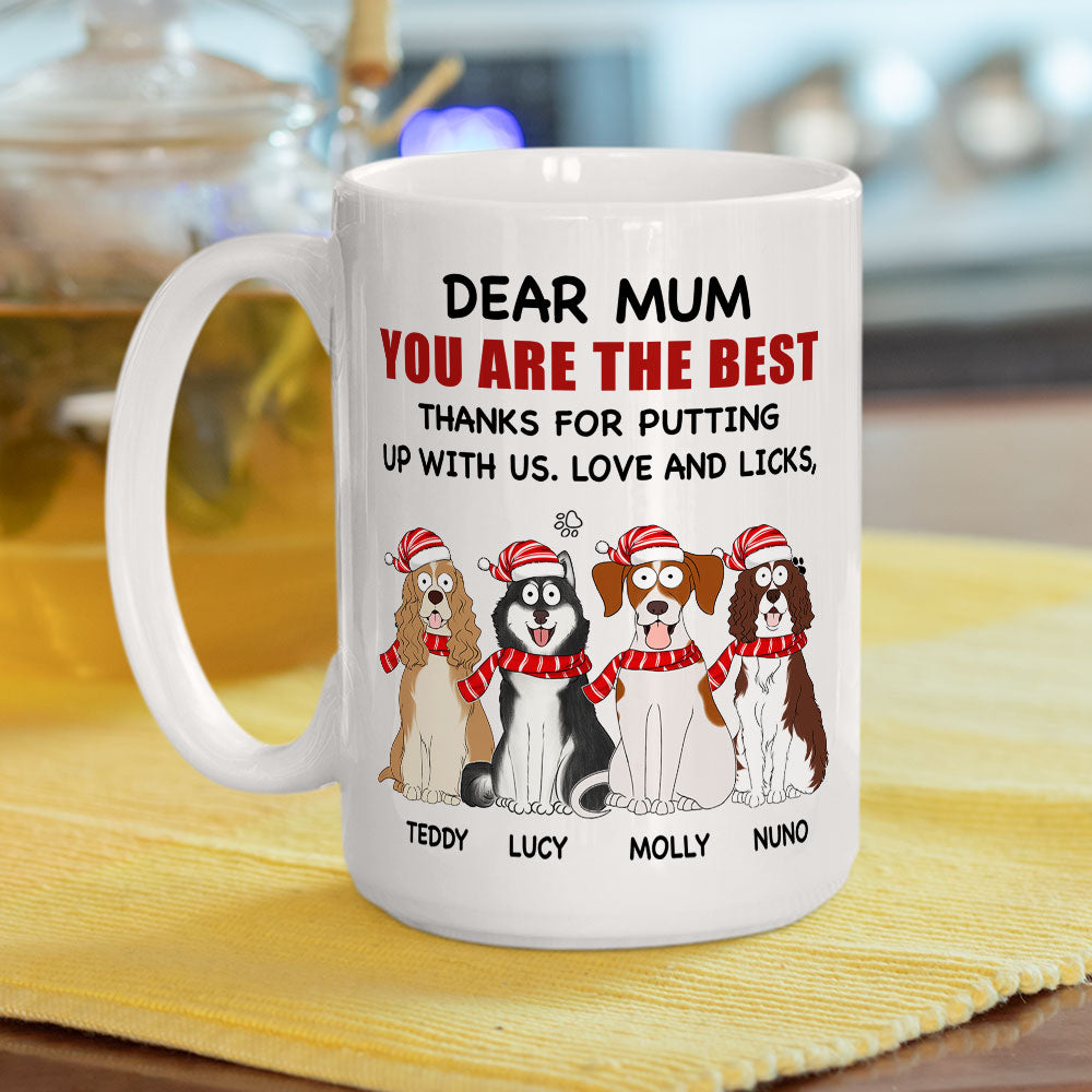 Custom Photo Christmas Birthday Gifts For Dog Lovers • Dad Is Best - Personalized Coffee Mug