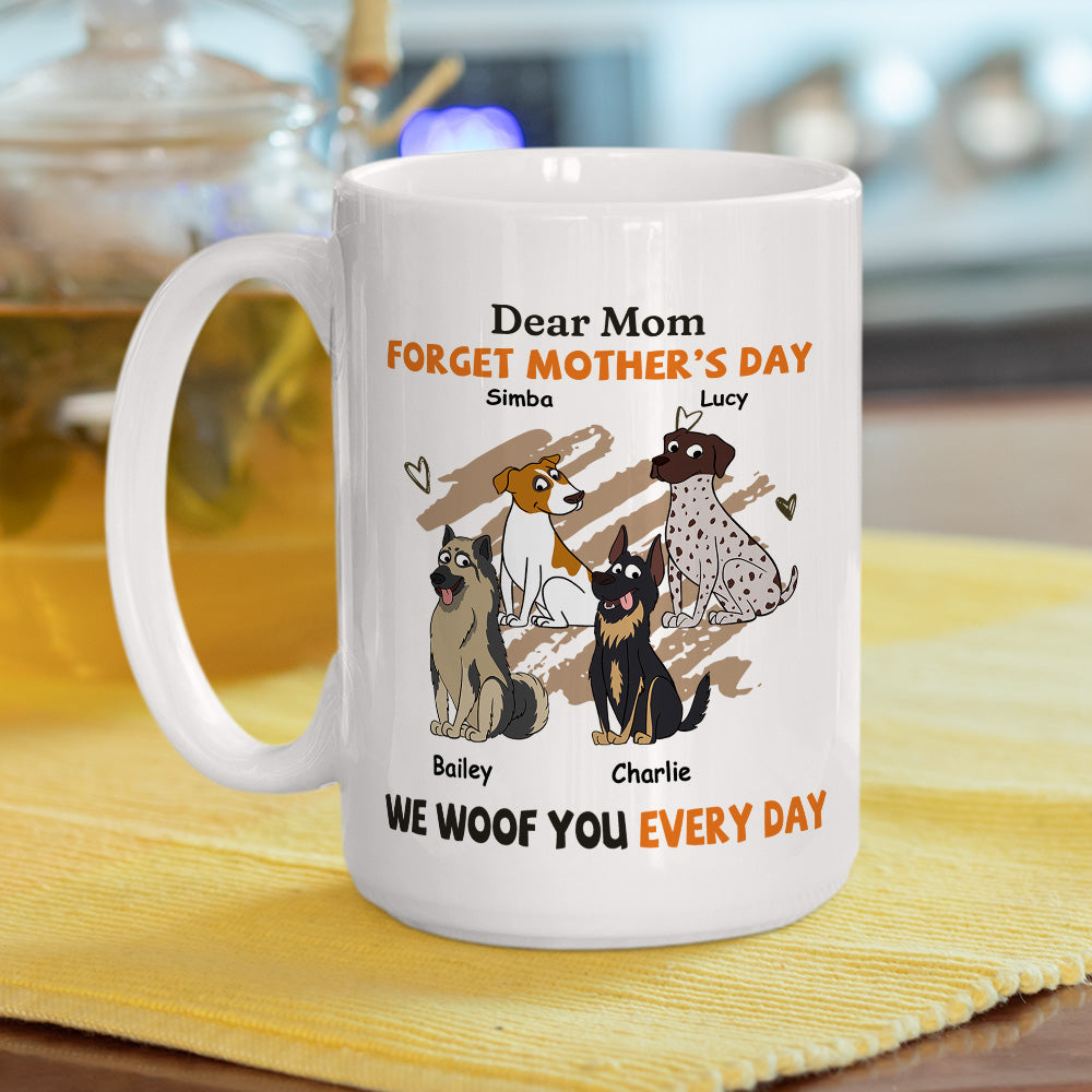 Custom Photo Christmas Birthday Gifts For Dog Dad, Dog Lovers • We Woof You Every Day - Personalized Coffee Mug