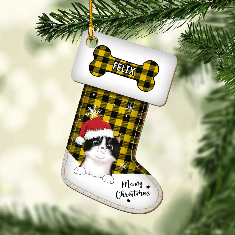 Pet Christmas Stocking - Personalized 1-layered Wood Ornament