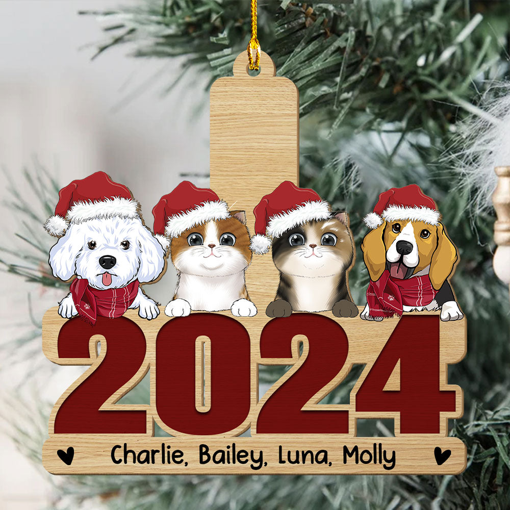 Happy Holiday 2024 - Personalized 1-layered Wood Ornament