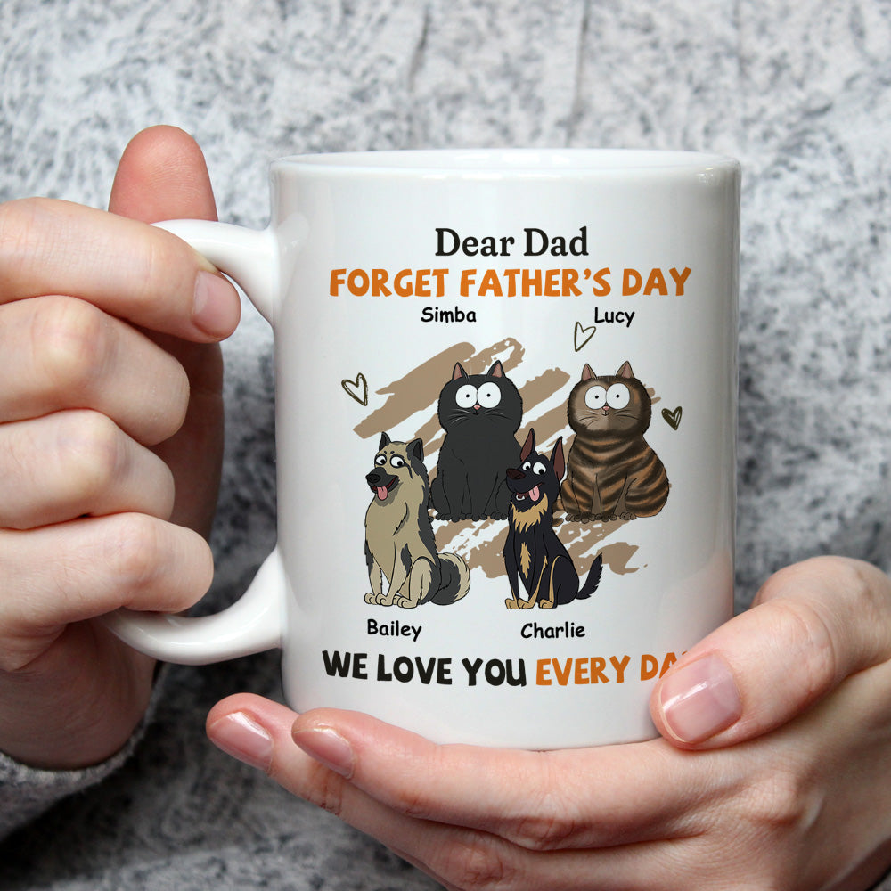 Custom Photo Christmas Birthday Gifts For Dog Dad, Dog Lovers • We Love You Every Day - Personalized Coffee Mug