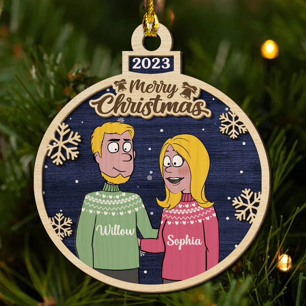 Christmas Time - Personalized 2-layered Wood Ornament