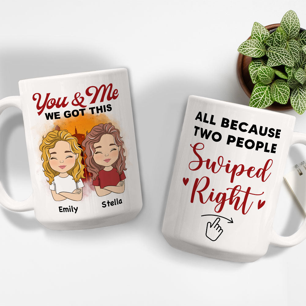 Two People Swiped Right - Personalized Coffee Mug