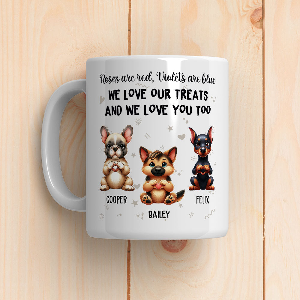 Custom Photo Mother's day Birthday Gifts For Dog Mom, Dog Lovers • Love Treats Love You - Personalized Coffee Mug