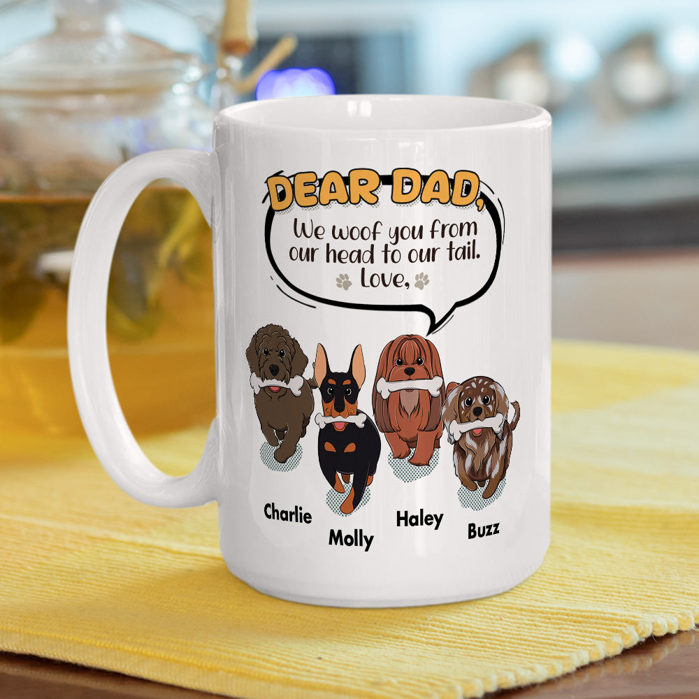 Custom Christmas Birthday Gifts For Dog Dad, Dog Lovers • My Head To Tail - Personalized Coffee Mug