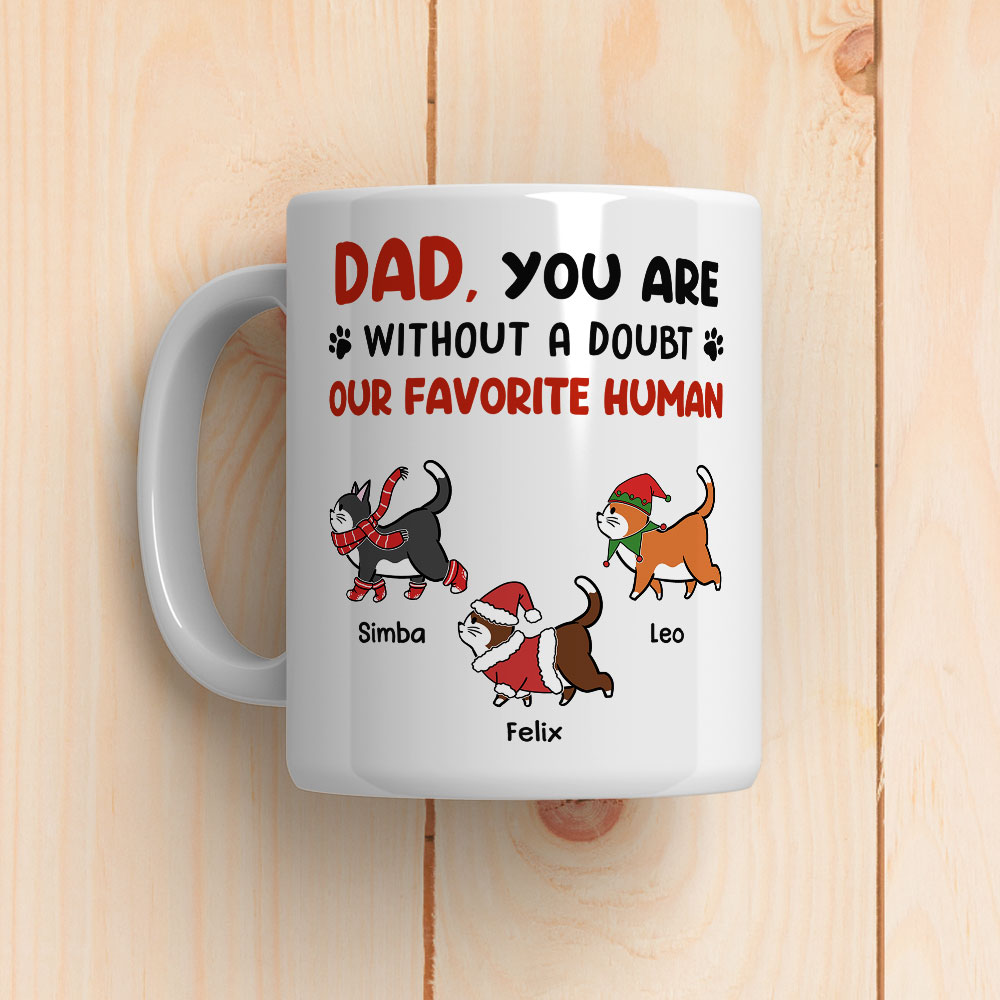 Custom Photo Mother's day Birthday Gifts For Cat Mom, Cat Lovers • Favorite Human No Doubt - Personalized Coffee Mug