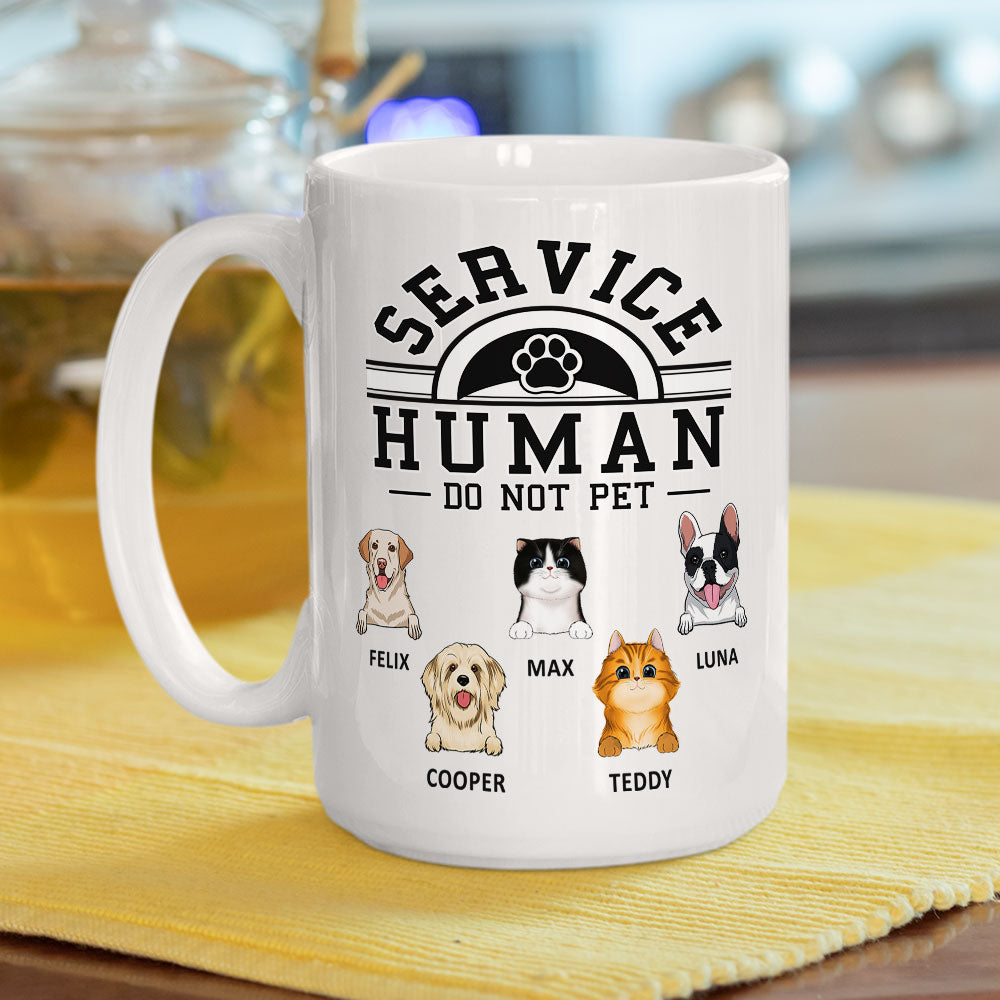 Custom Photo Mother's day Birthday Gifts For Cat Mom, Cat Lovers • Pet Service Human Logo - Personalized Coffee Mug