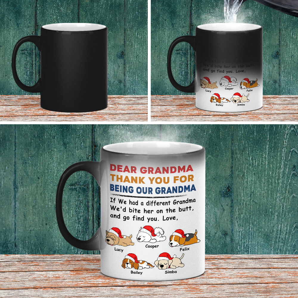 Custom Photo Christmas Birthday Gifts For Dog Lovers • Bite The Butt Christmas - Personalized Color Changing Mug